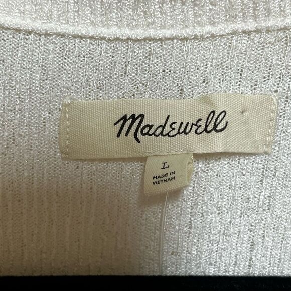 NWT Madewell Twist front Blouse Top Cream Sz L - Picture 6 of 8